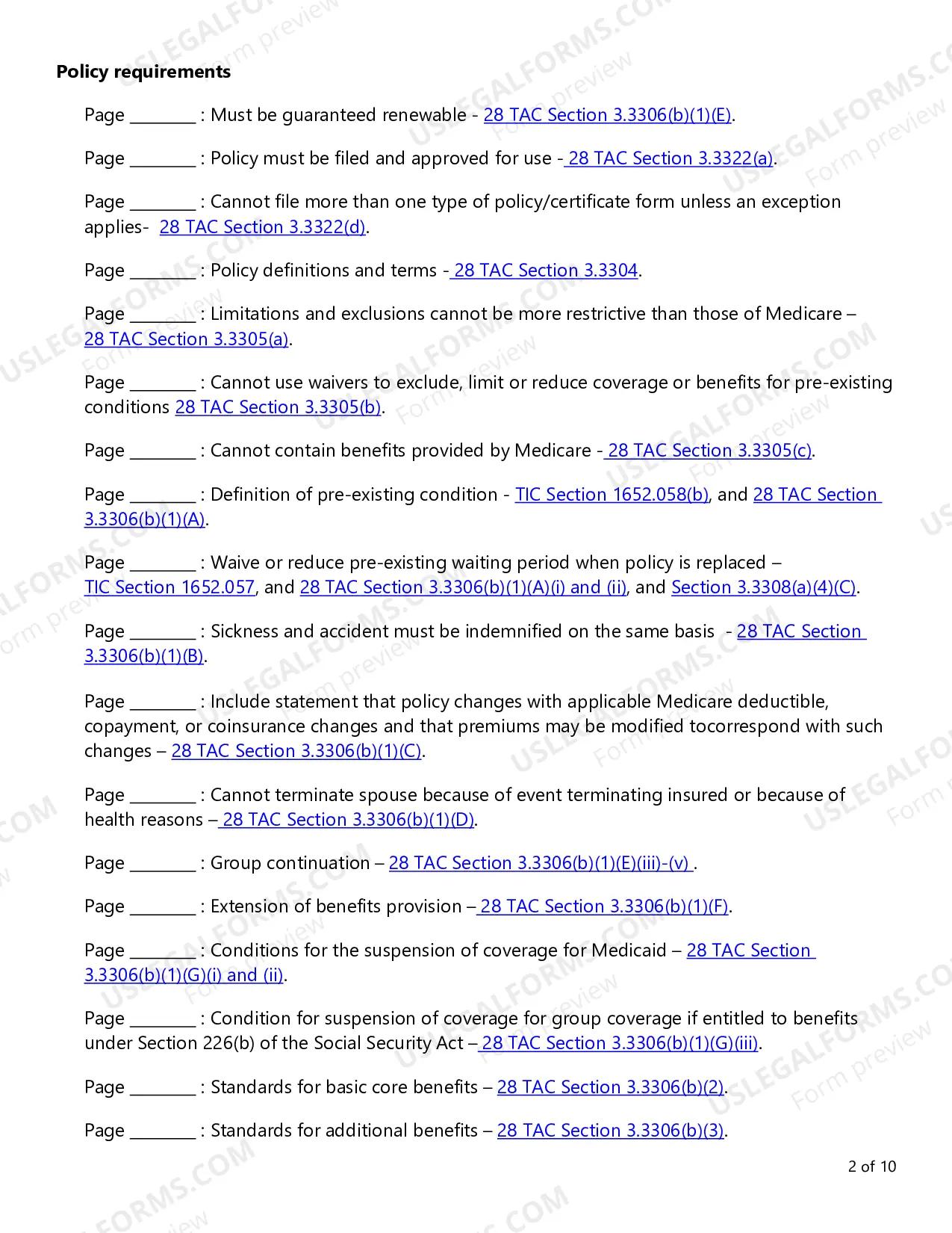 Preview Group and Individual Health Medicare Supplement and Select Checklist