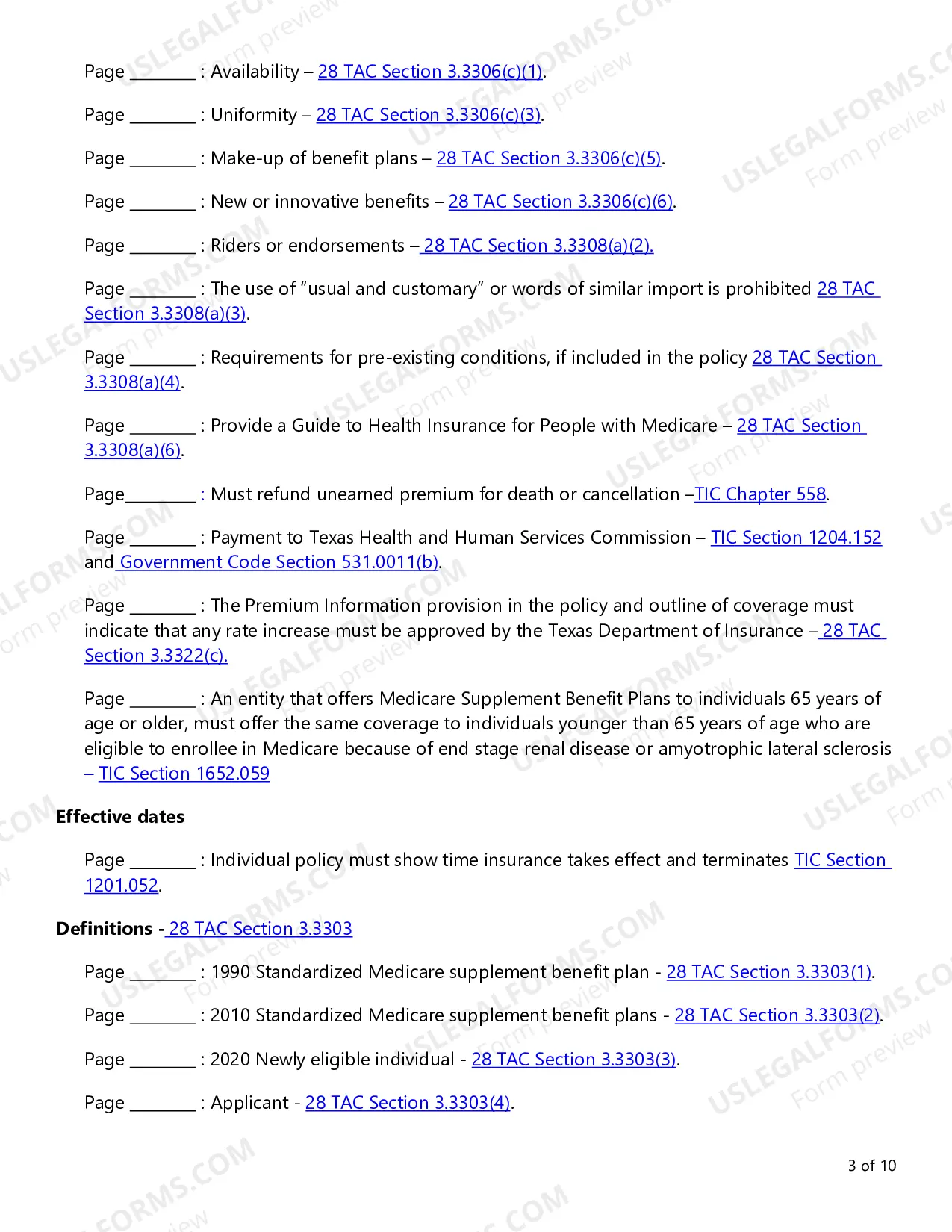 Preview Group and Individual Health Medicare Supplement and Select Checklist