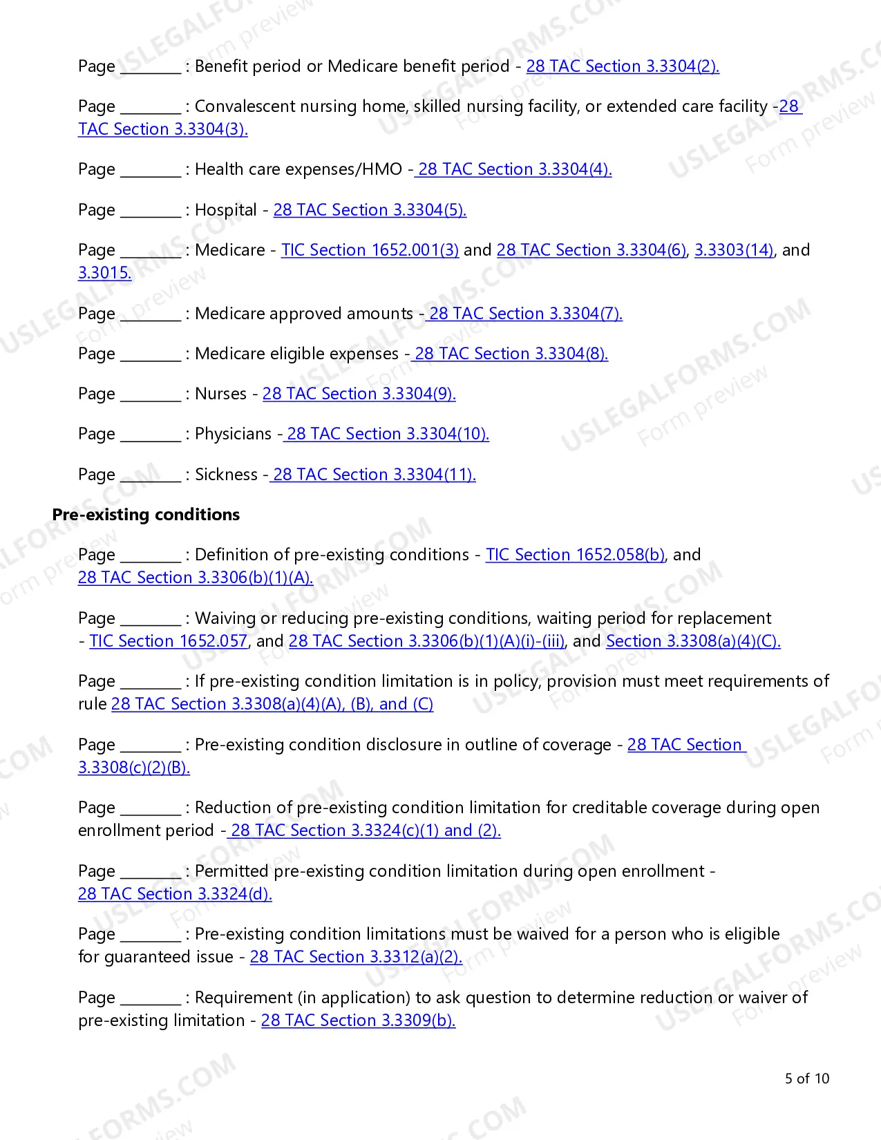 Preview Group and Individual Health Medicare Supplement and Select Checklist
