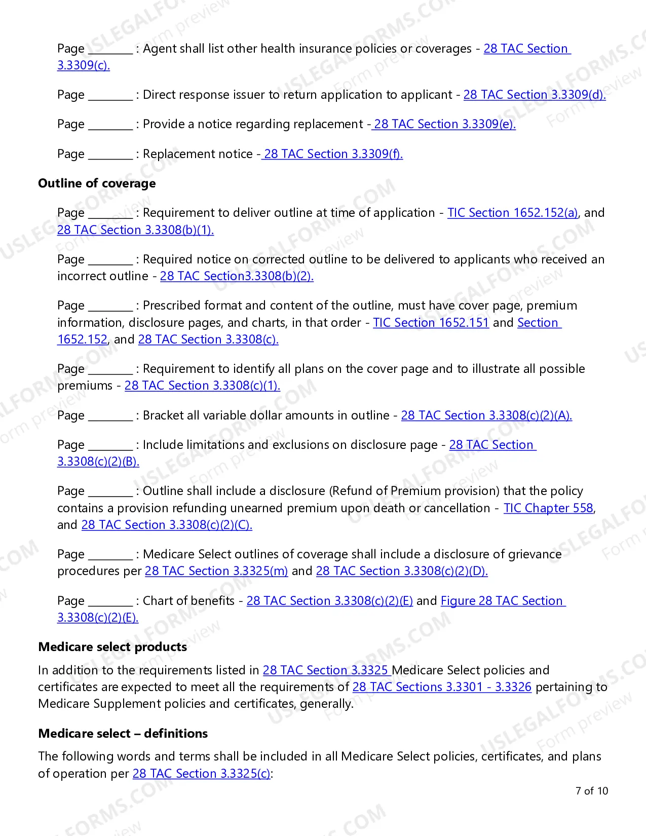 Preview Group and Individual Health Medicare Supplement and Select Checklist