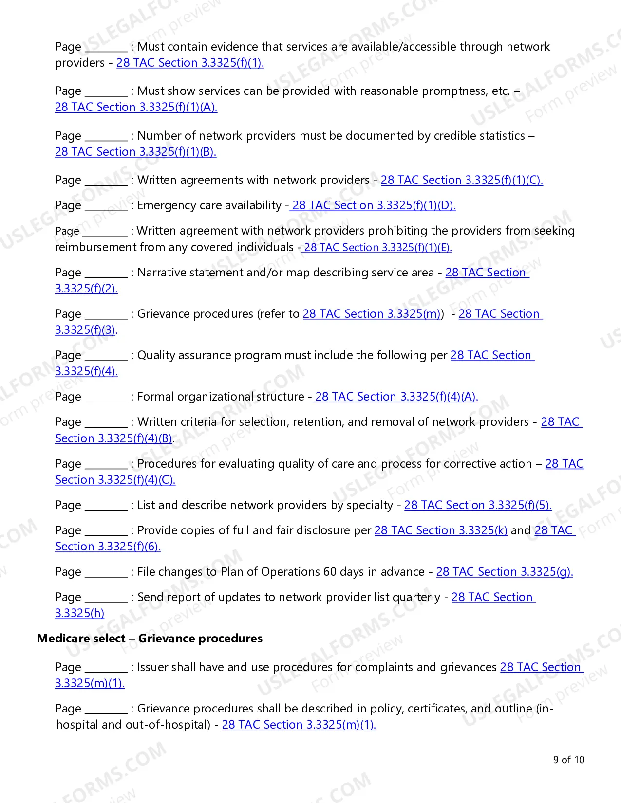Preview Group and Individual Health Medicare Supplement and Select Checklist
