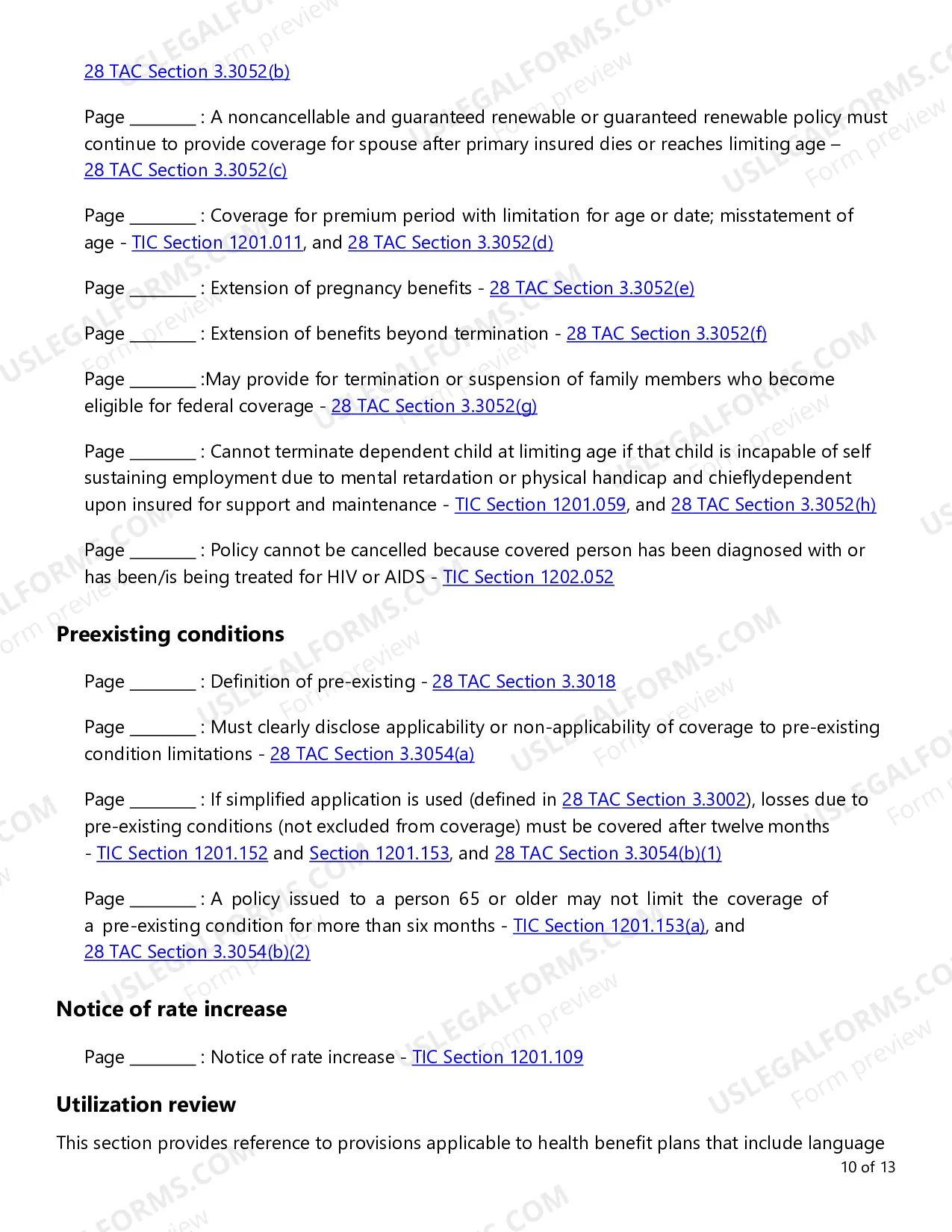 Preview Individual Health Product Requirements Checklist