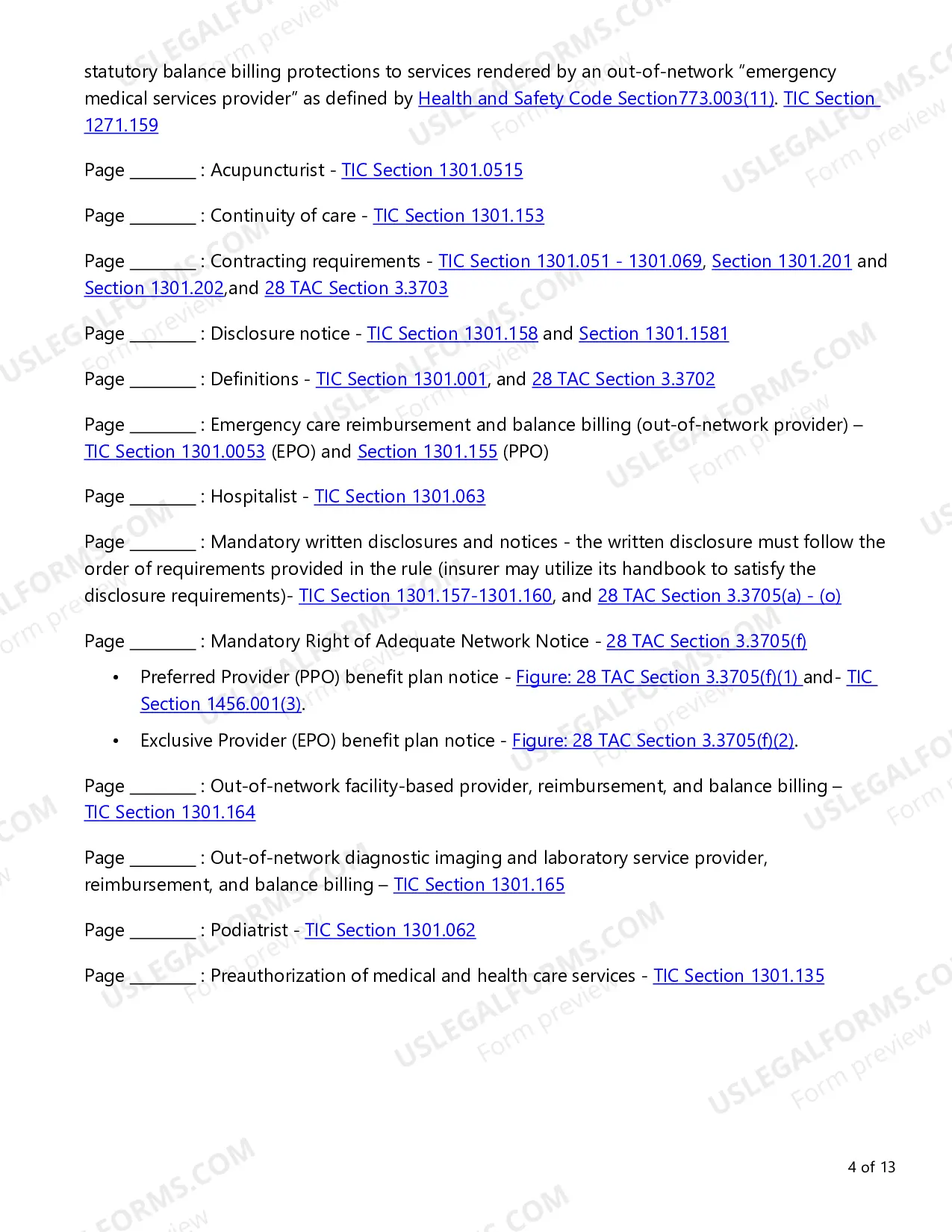 Preview Individual Health Product Requirements Checklist