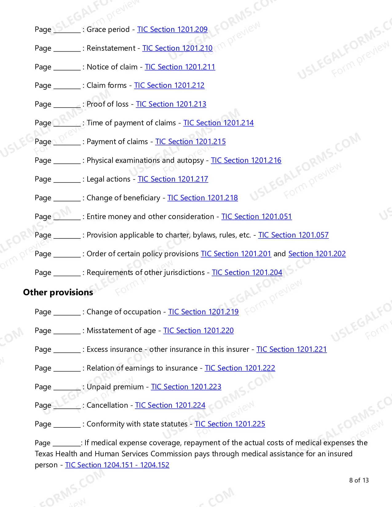 Preview Individual Health Product Requirements Checklist