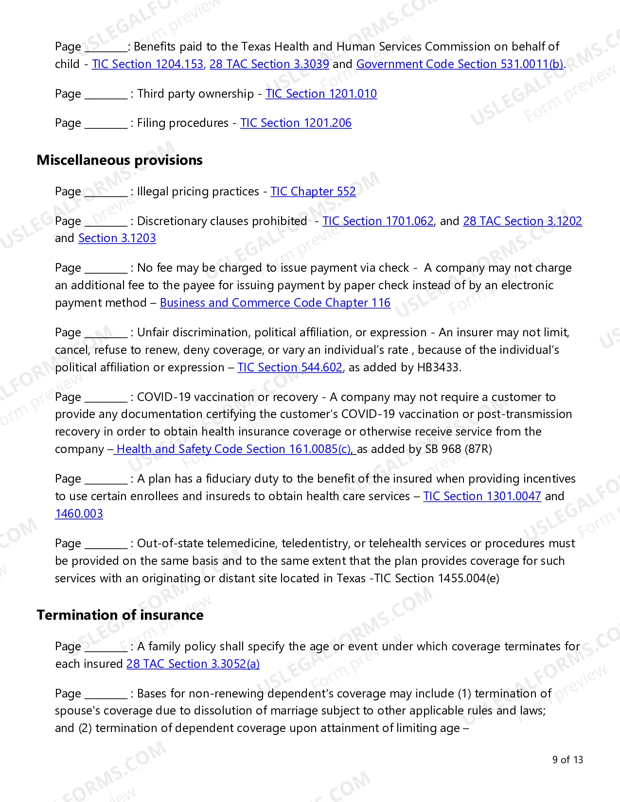 Preview Individual Health Product Requirements Checklist
