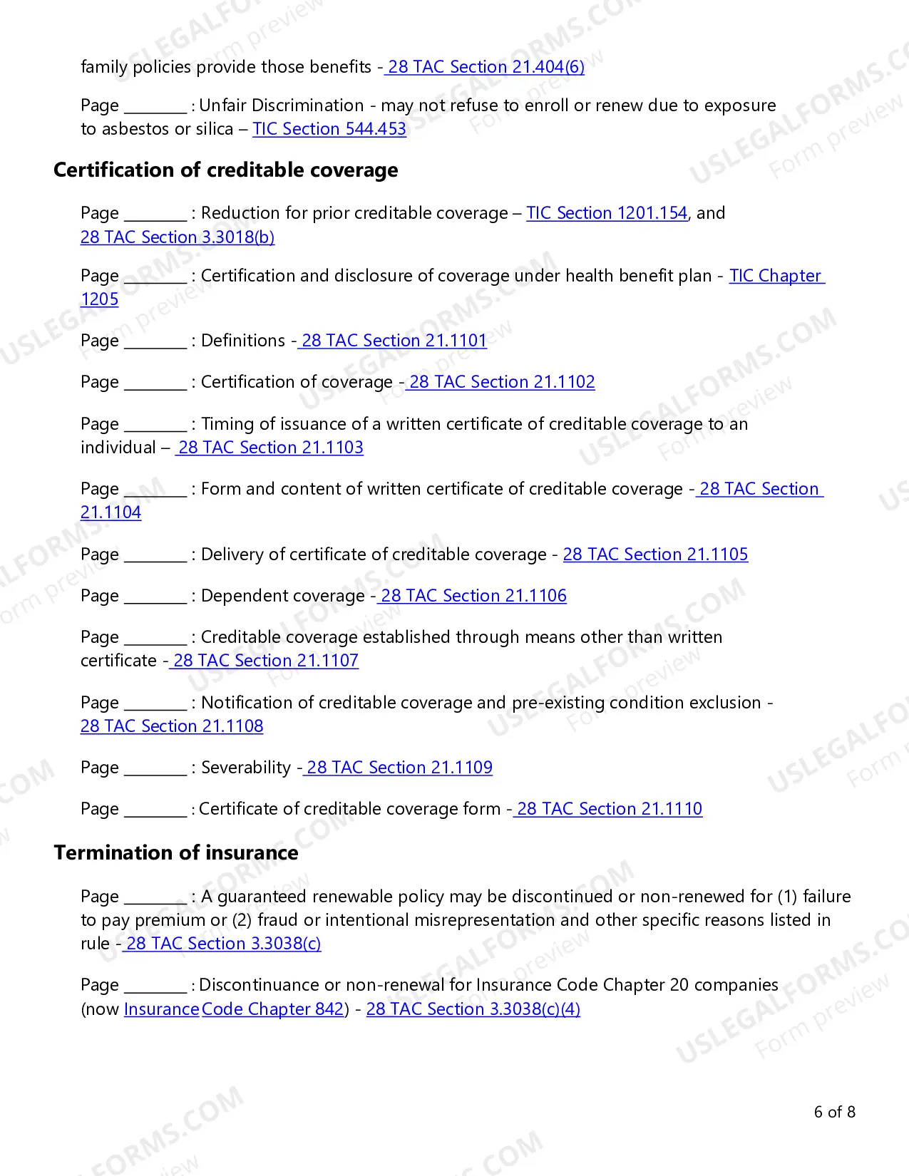 Preview Individual Health Limited Benefit Checklist