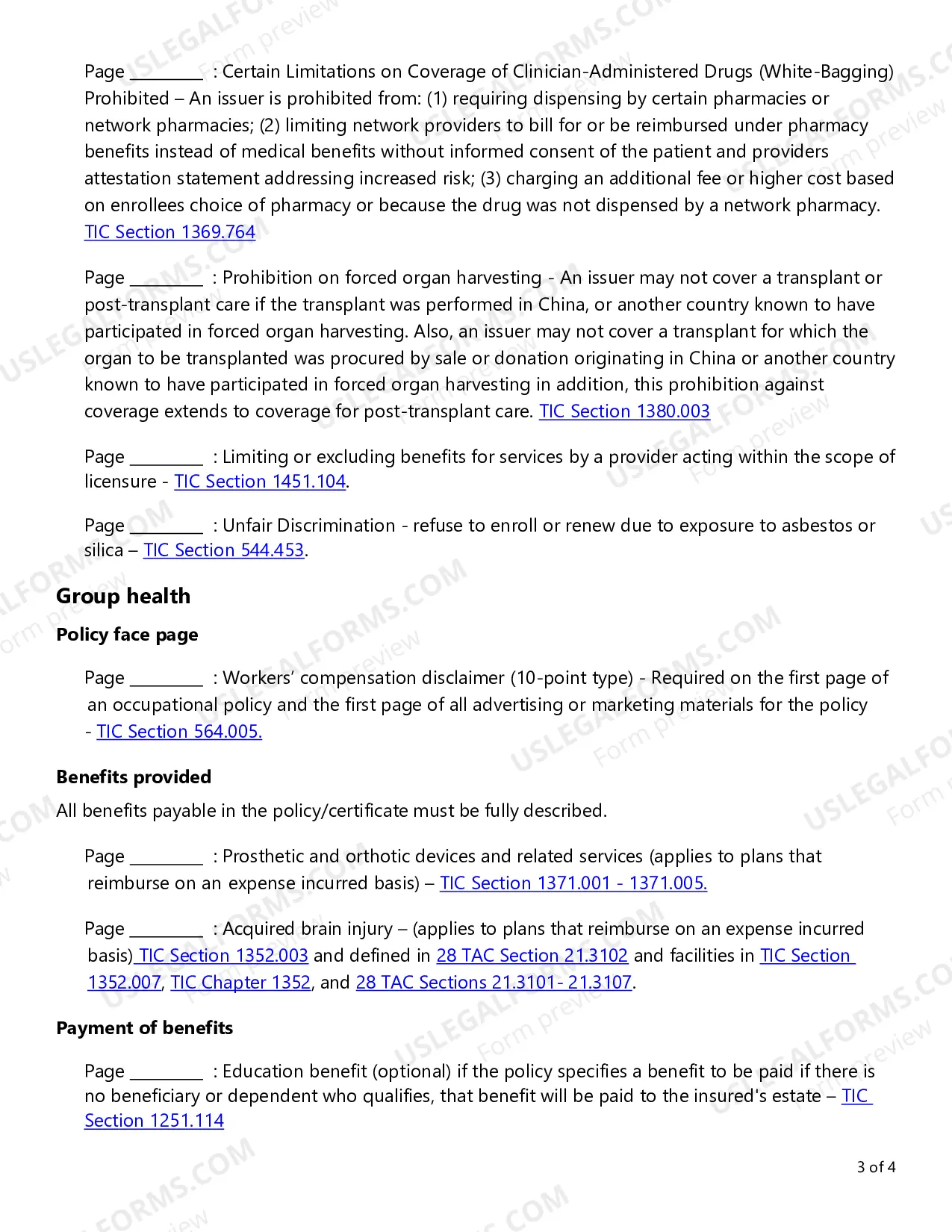 Preview Individual Health Accident Only / Accidental Death and Dismemberment (AD&D) Checklist