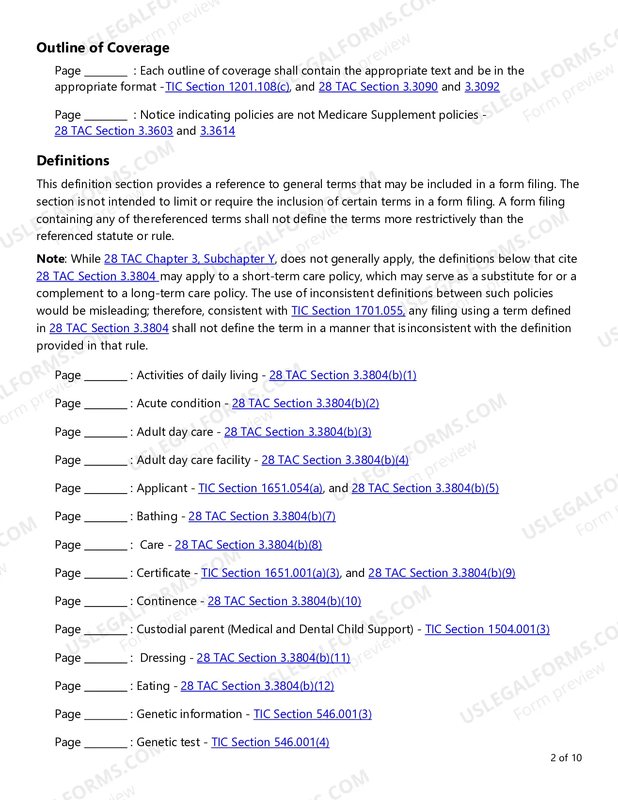 Preview Individual Short-Term Recovery Care Checklist