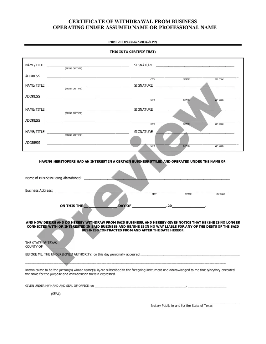 Get Withdrawal Notice of Assumed Name Preview Withdrawal Notice of Assumed Name