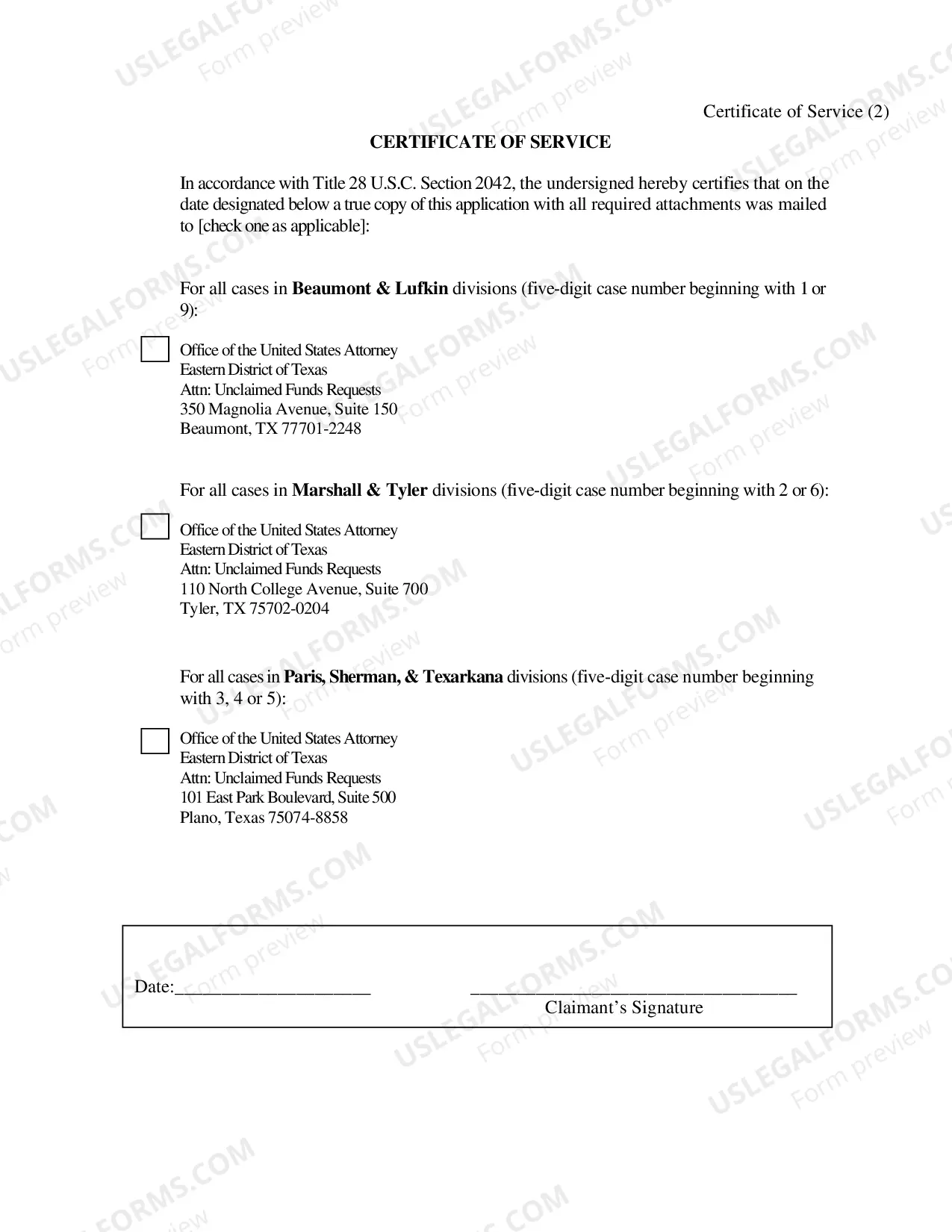 Preview Application For Payment of Unclaimed Funds - And Order