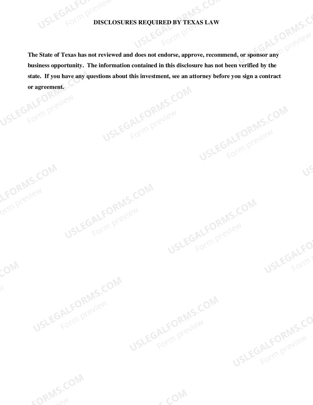 Preview Business Opportunity Registration