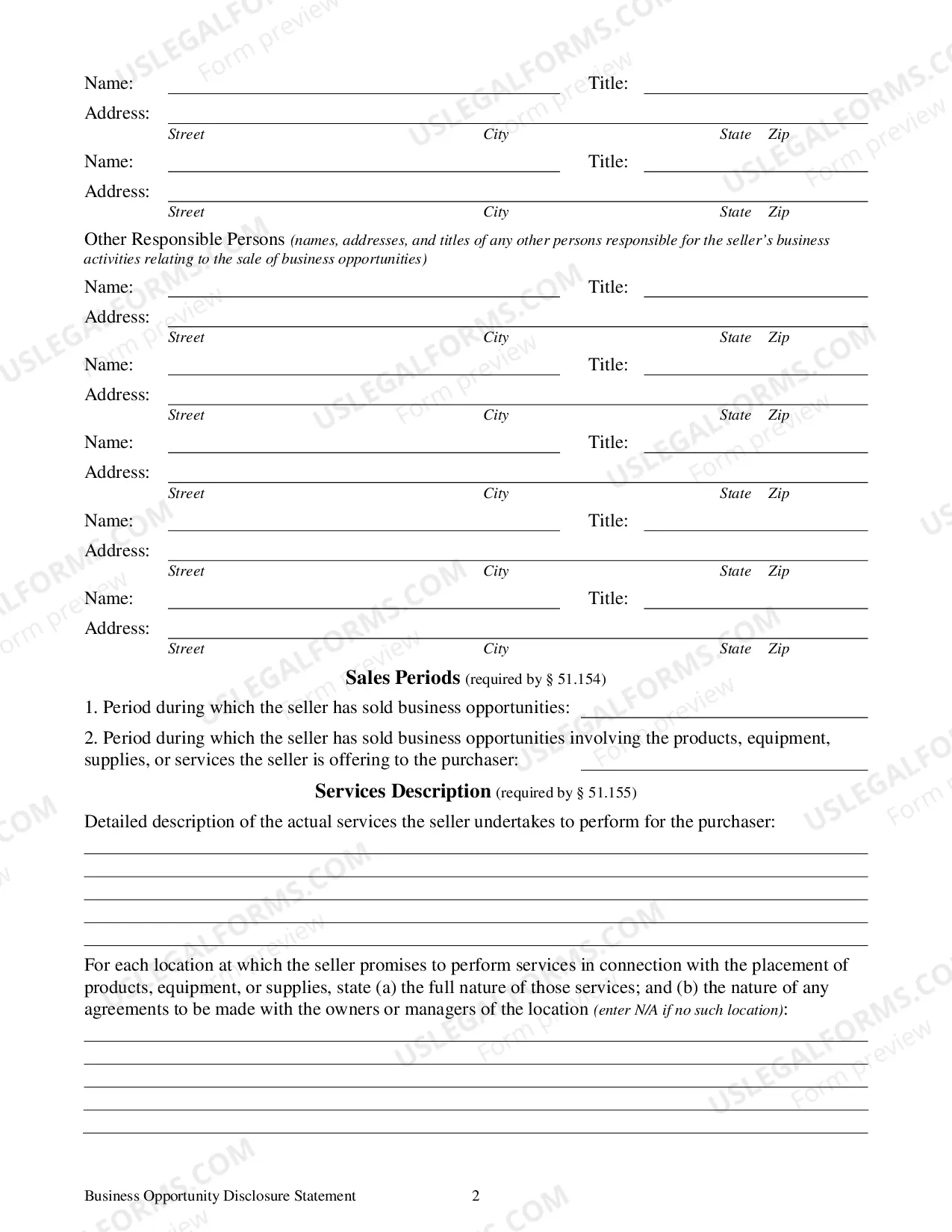 Preview Business Opportunity Registration