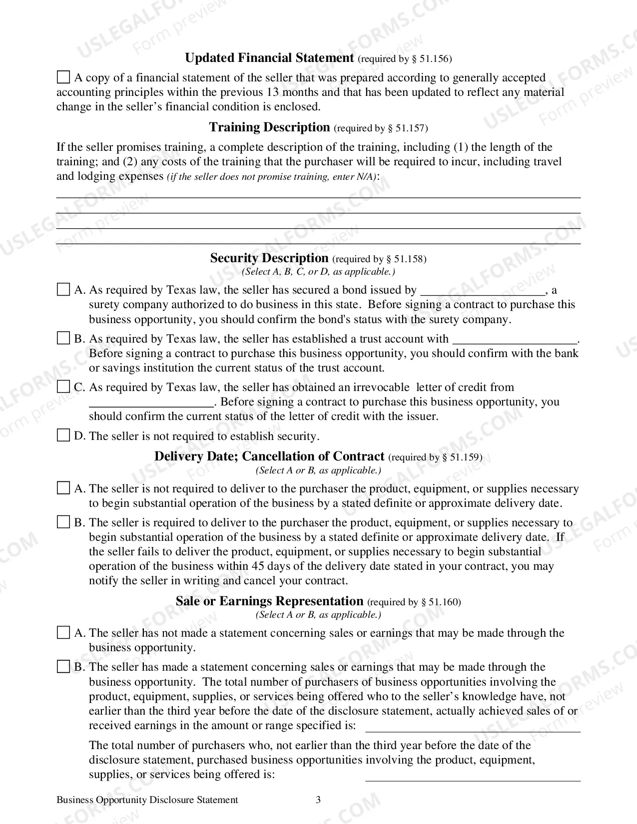 Preview Business Opportunity Registration