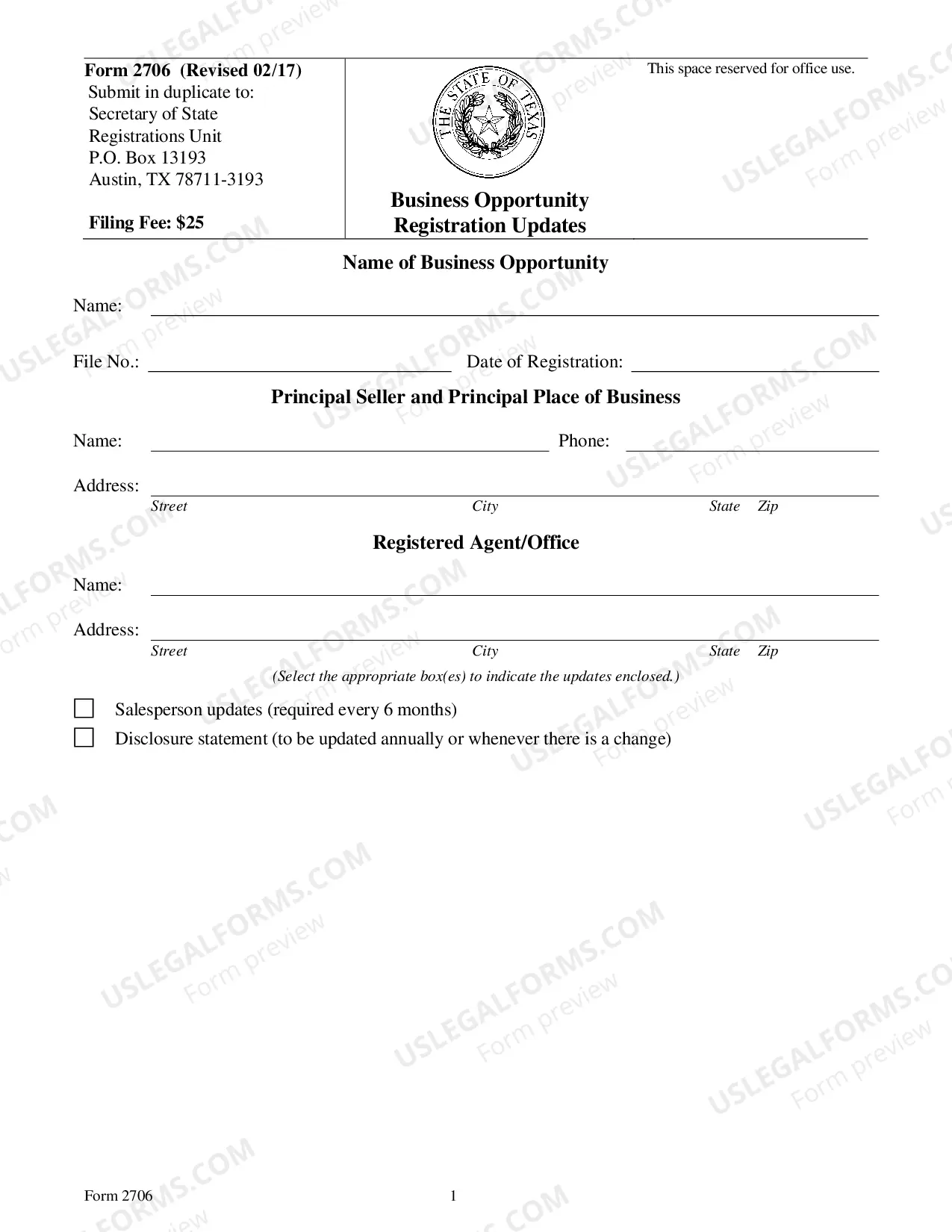 Preview Business Opportunity Registration Updates