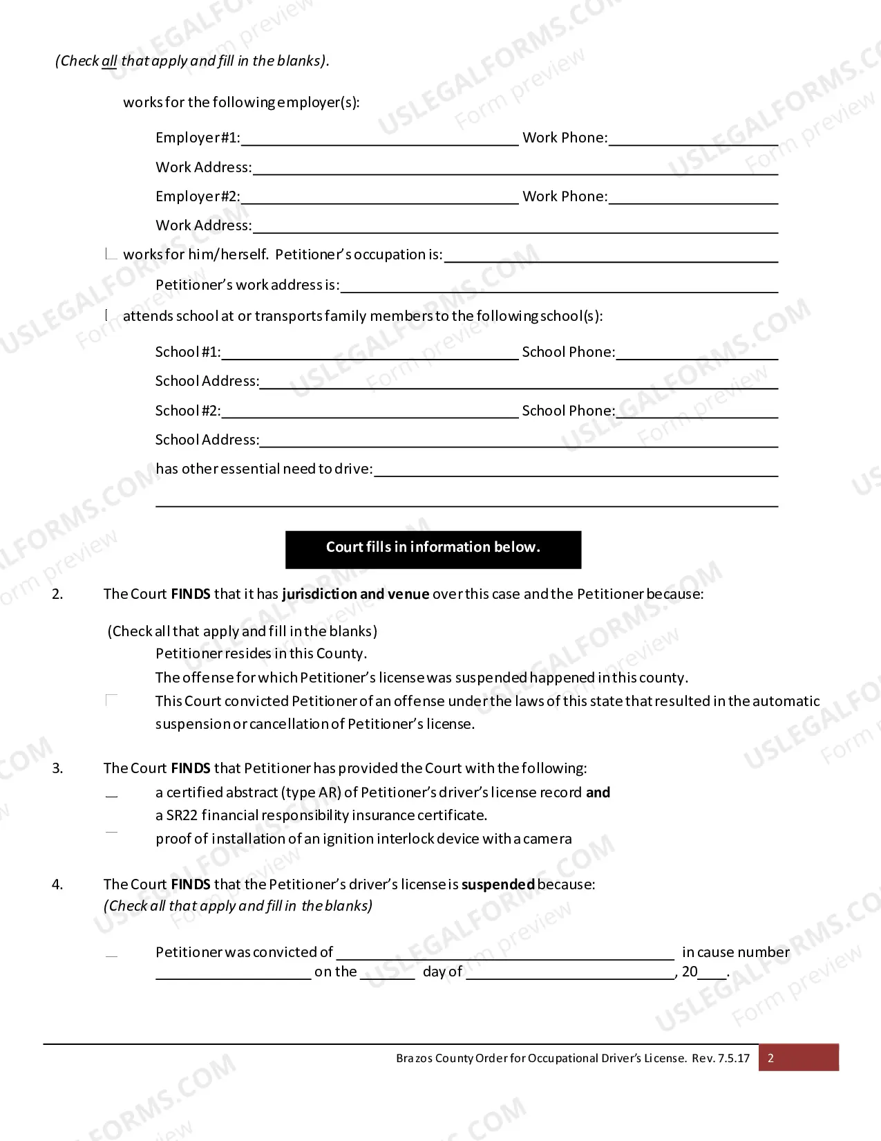 Preview Occupational License Order