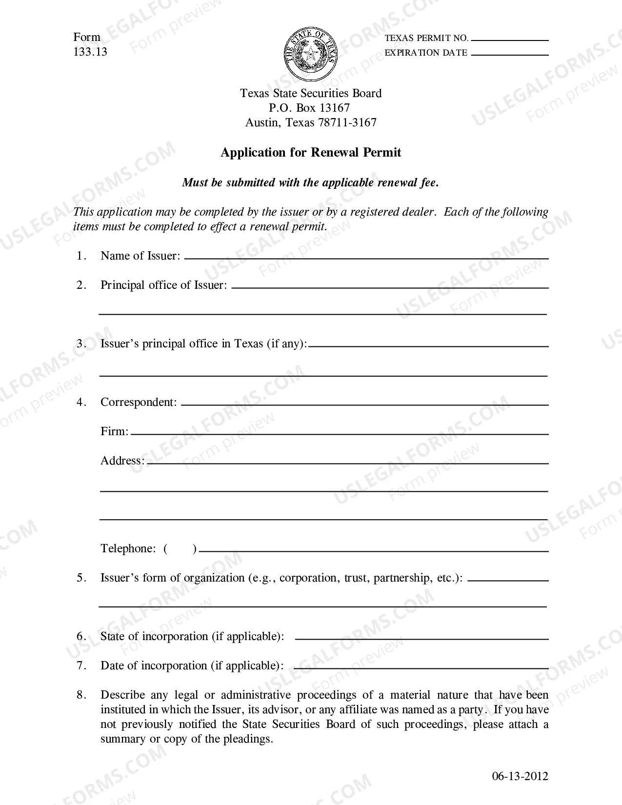 Preview Application For Renewal Permit