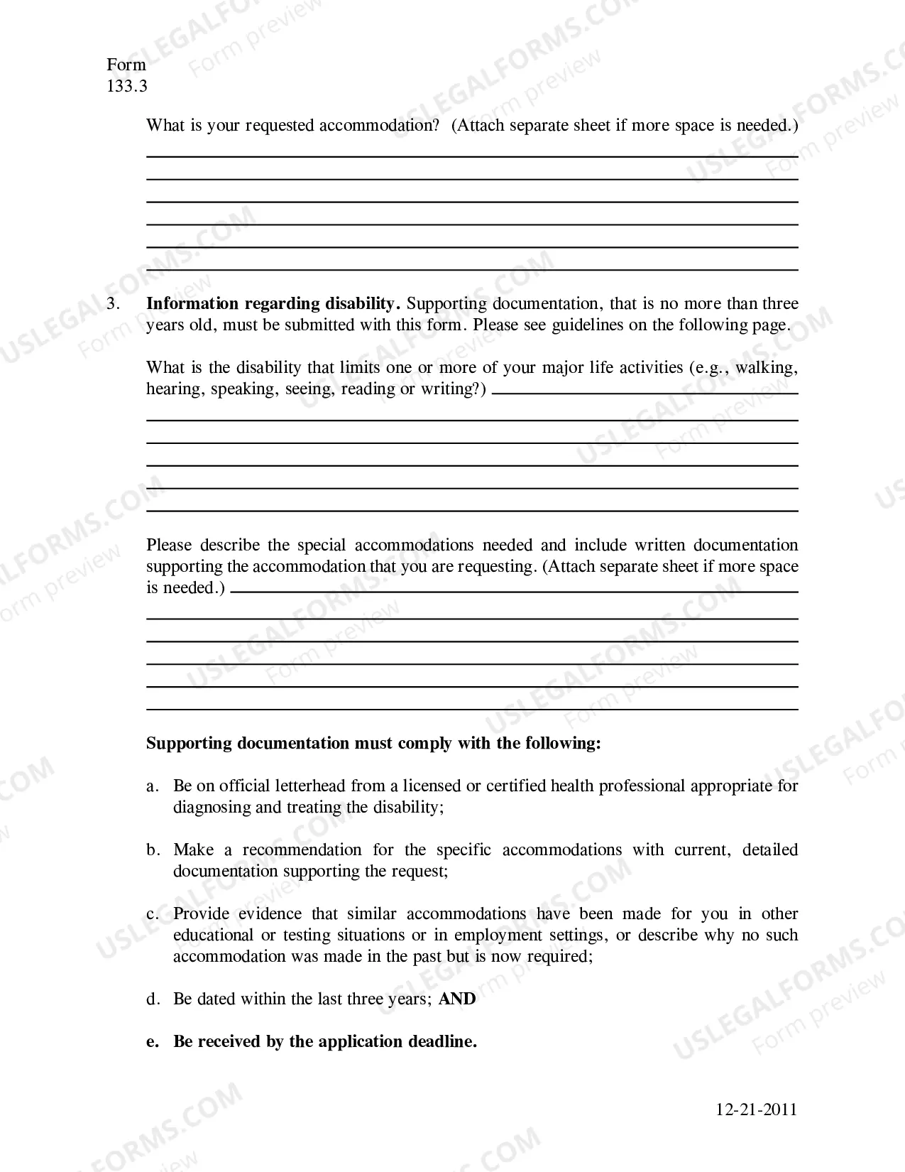 Preview ADA Accommodations Request Form
