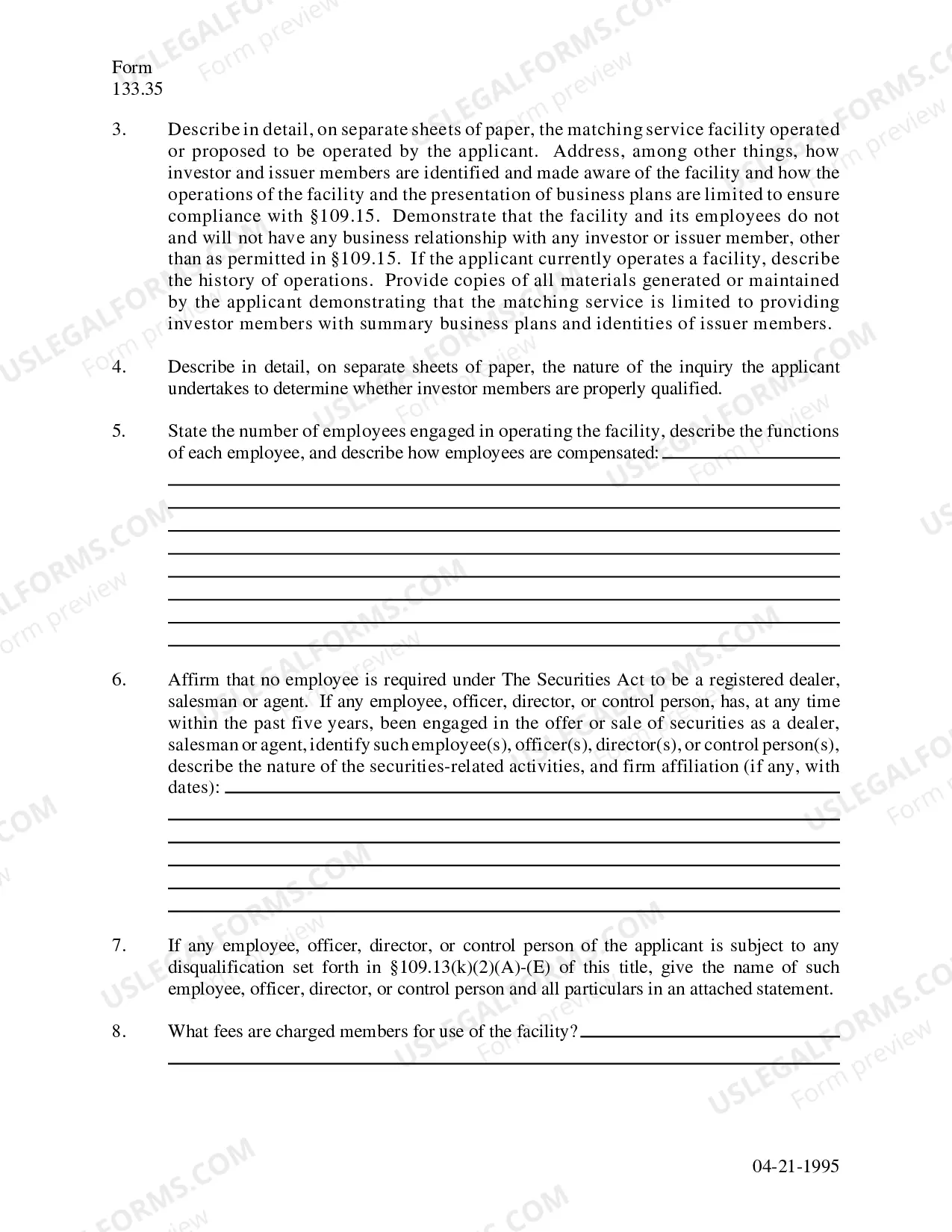 Preview Application For Designation As Matching Services Under 109.15