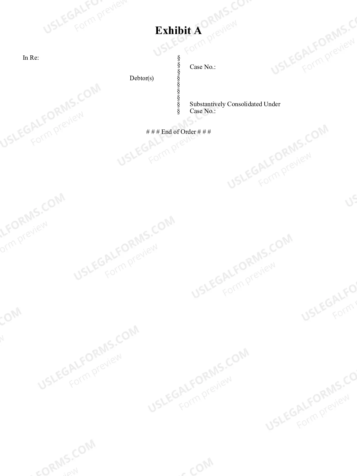 Preview Order Directing Substantive Consolidation of Cases (proposed)