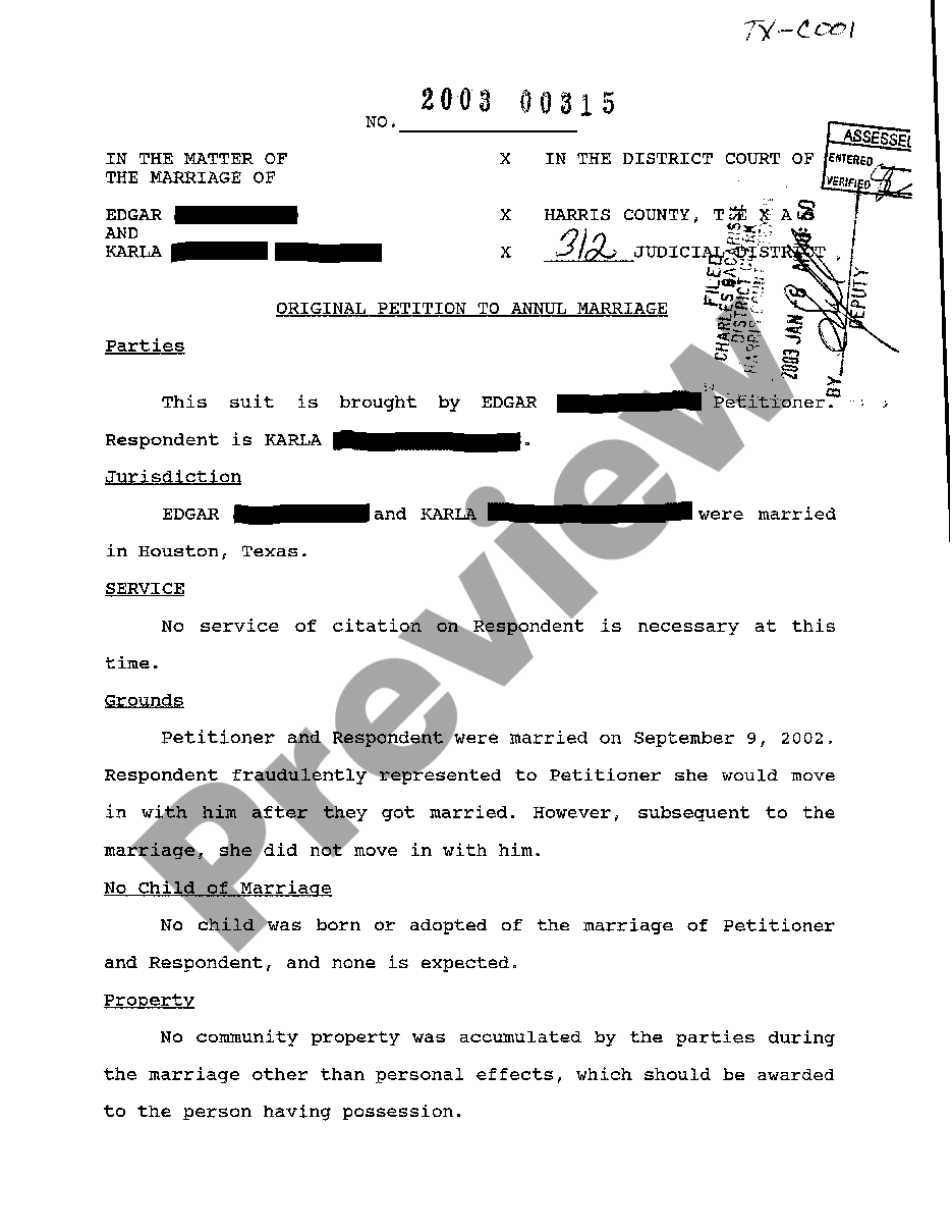 Harris texas petition to annul marriage texas marriage annulment
