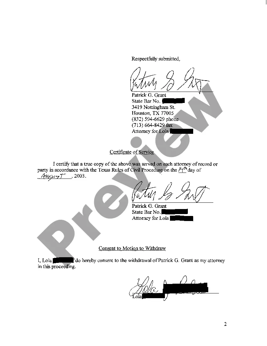 Preview A01 Motion for Withdrawal of Counsel