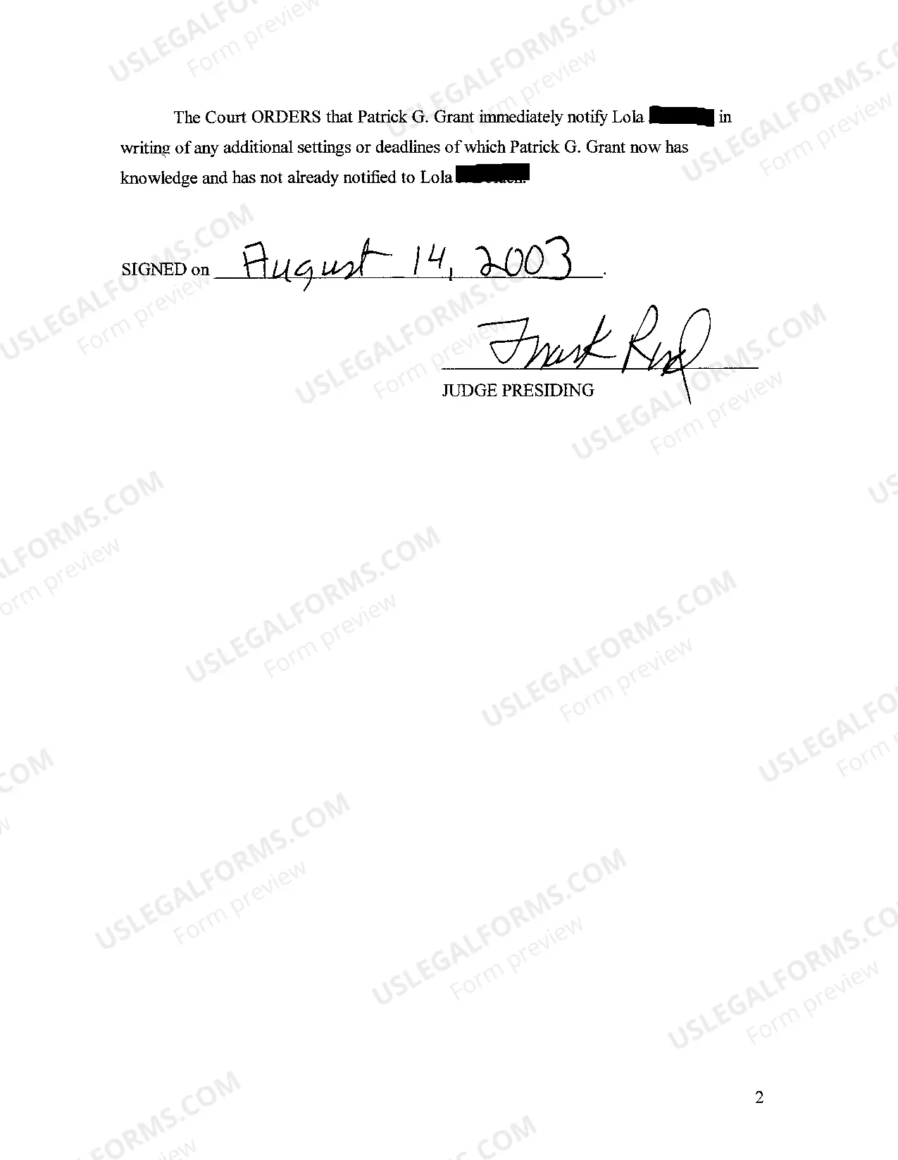 Preview A02 Order for Withdrawal of Counsel