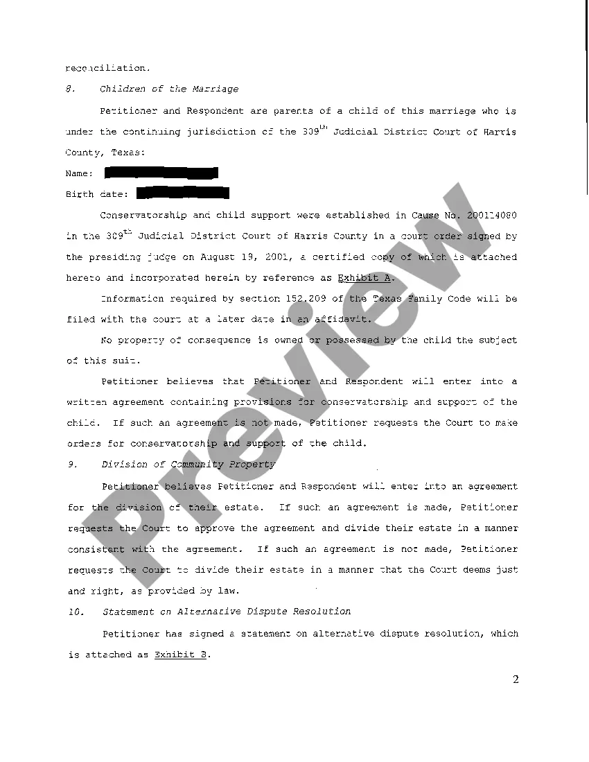 Preview A03 Original Petition for Divorce