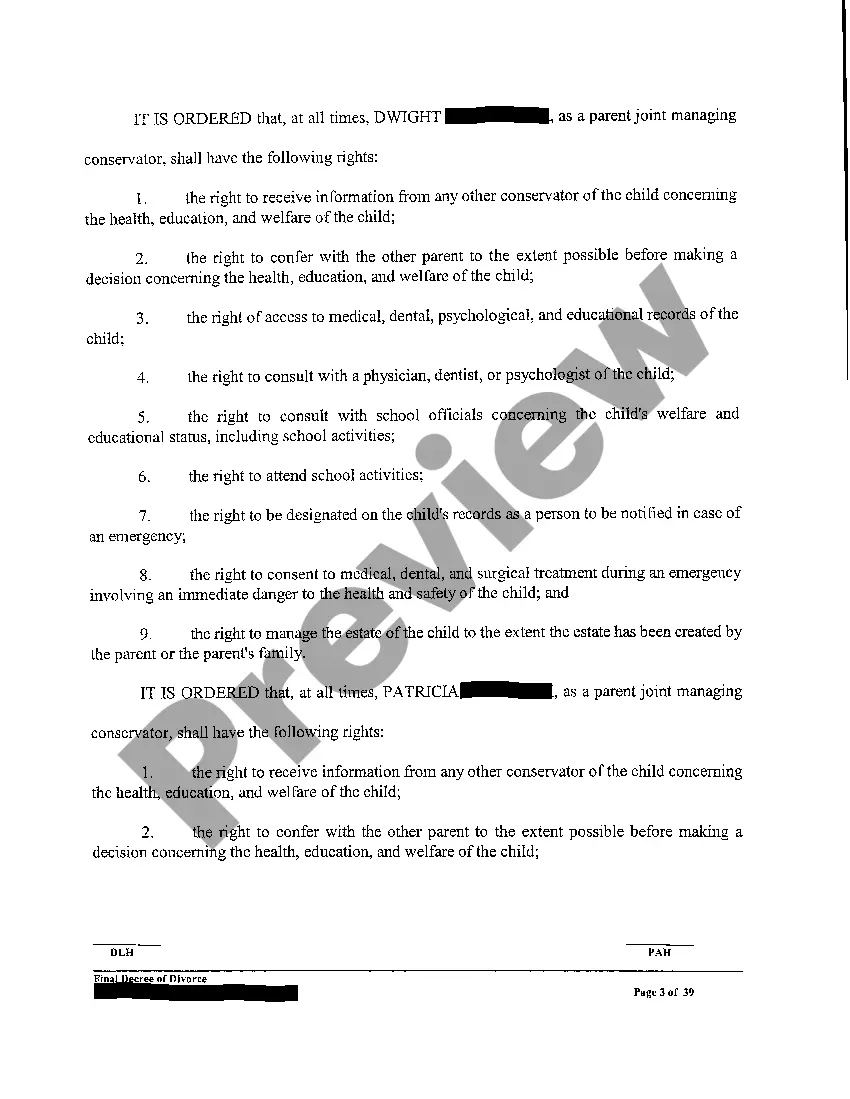 Preview A01 Final Decree for Divorce