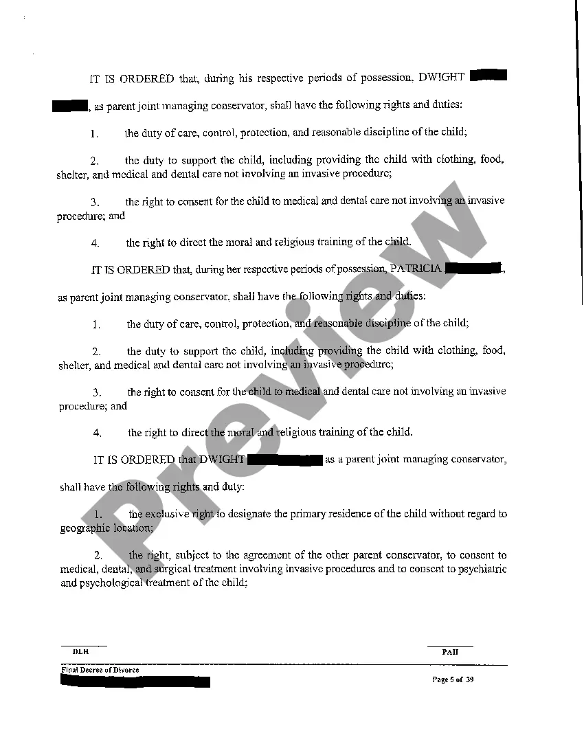 Preview A01 Final Decree for Divorce