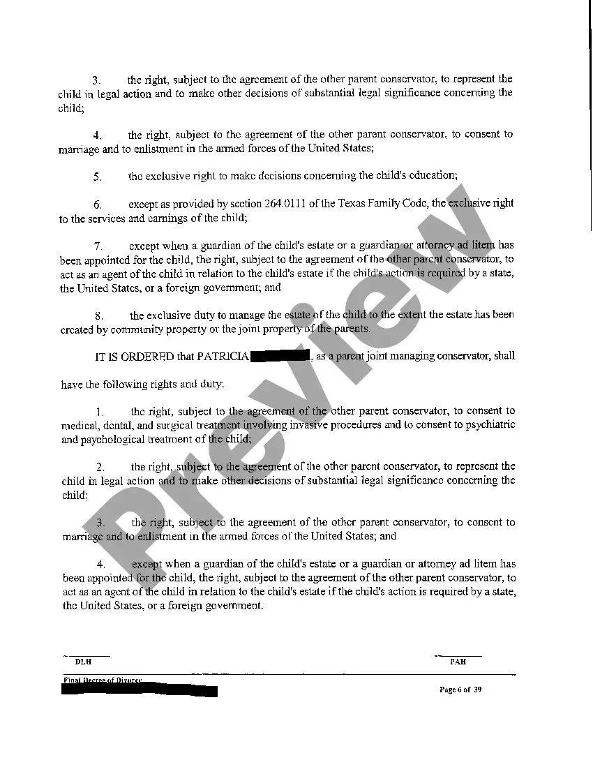 Preview A01 Final Decree for Divorce