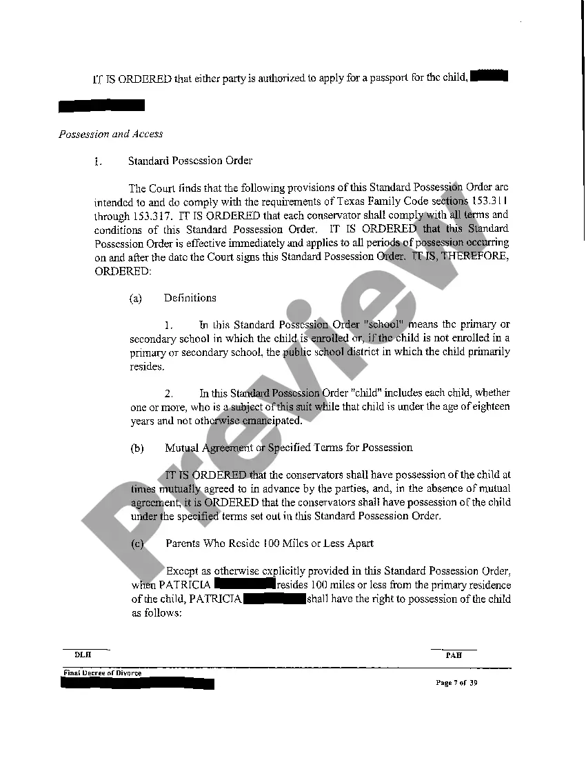 Preview A01 Final Decree for Divorce