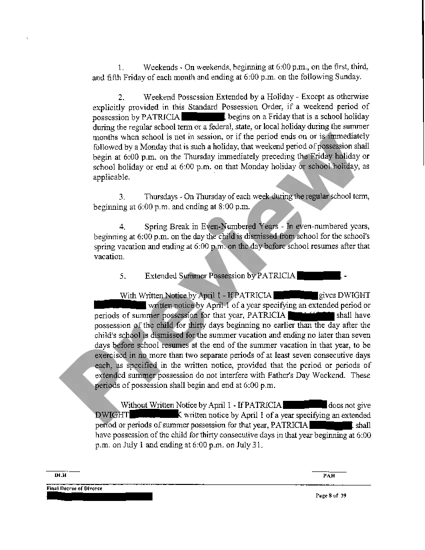 Preview A01 Final Decree for Divorce