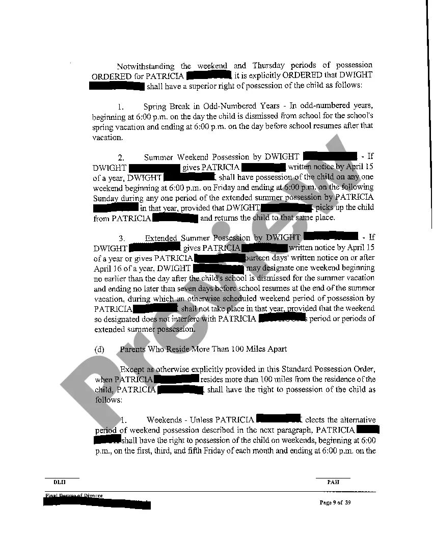 Preview A01 Final Decree for Divorce