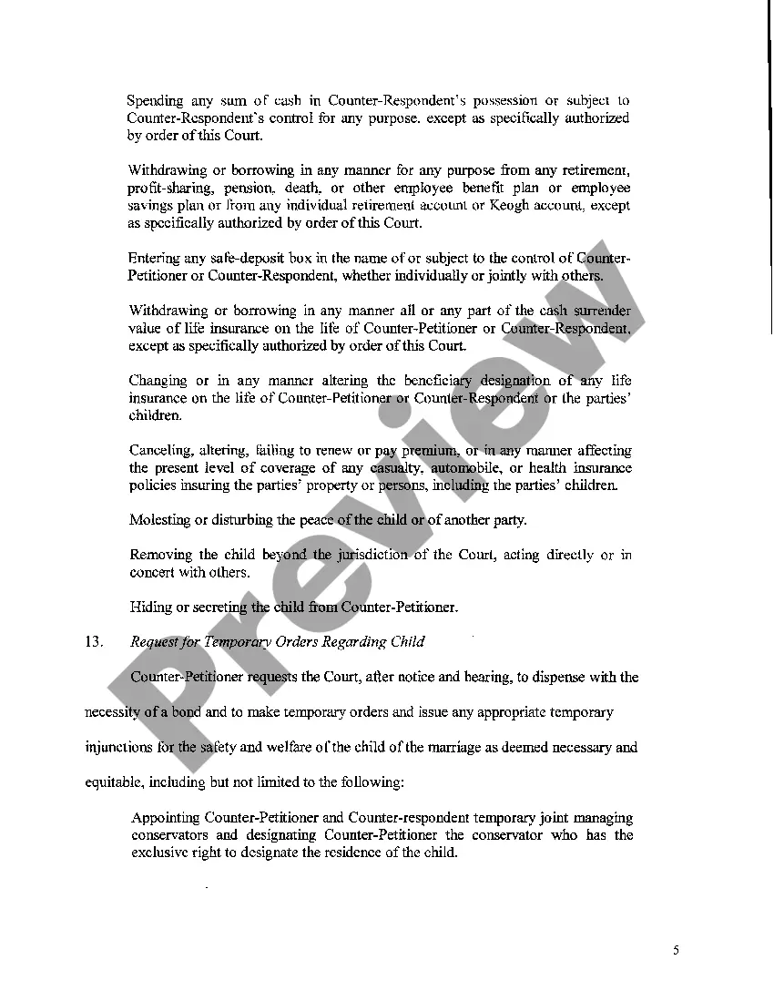 Preview A02 Original Counter Petition for Divorce