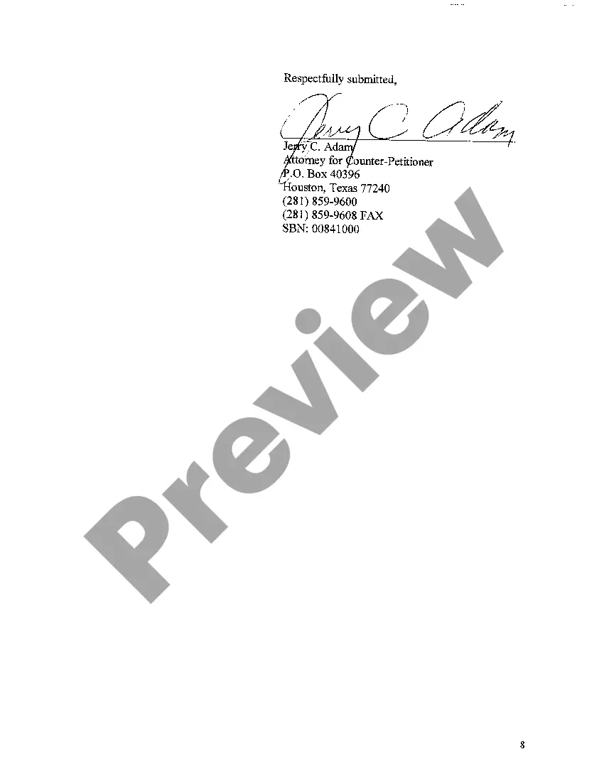 Preview A02 Original Counter Petition for Divorce