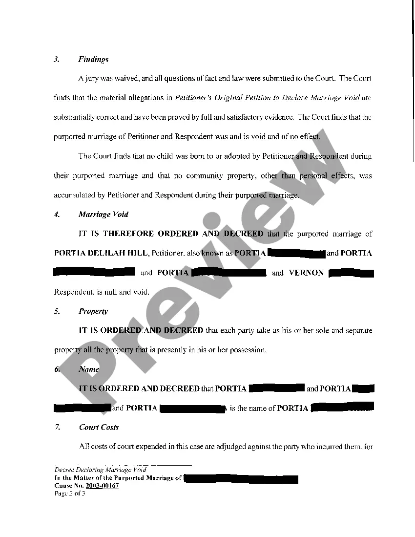 Preview A02 Decree Declaring Marriage Void