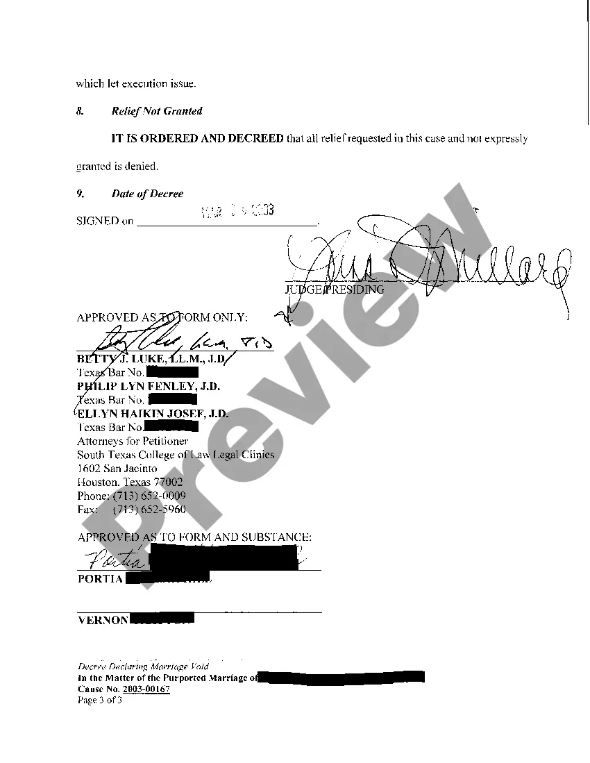 Preview A02 Decree Declaring Marriage Void