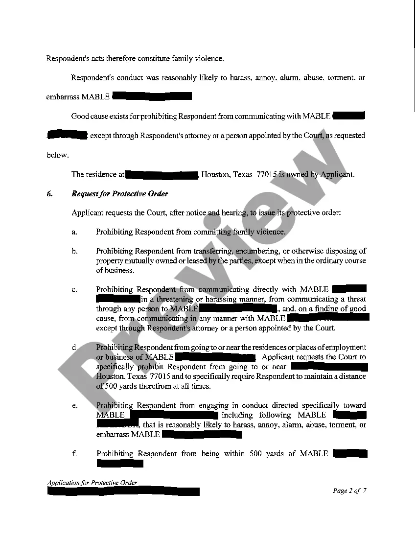Get A03 Application for a Protective Order Preview A03 Application for a Protective Order