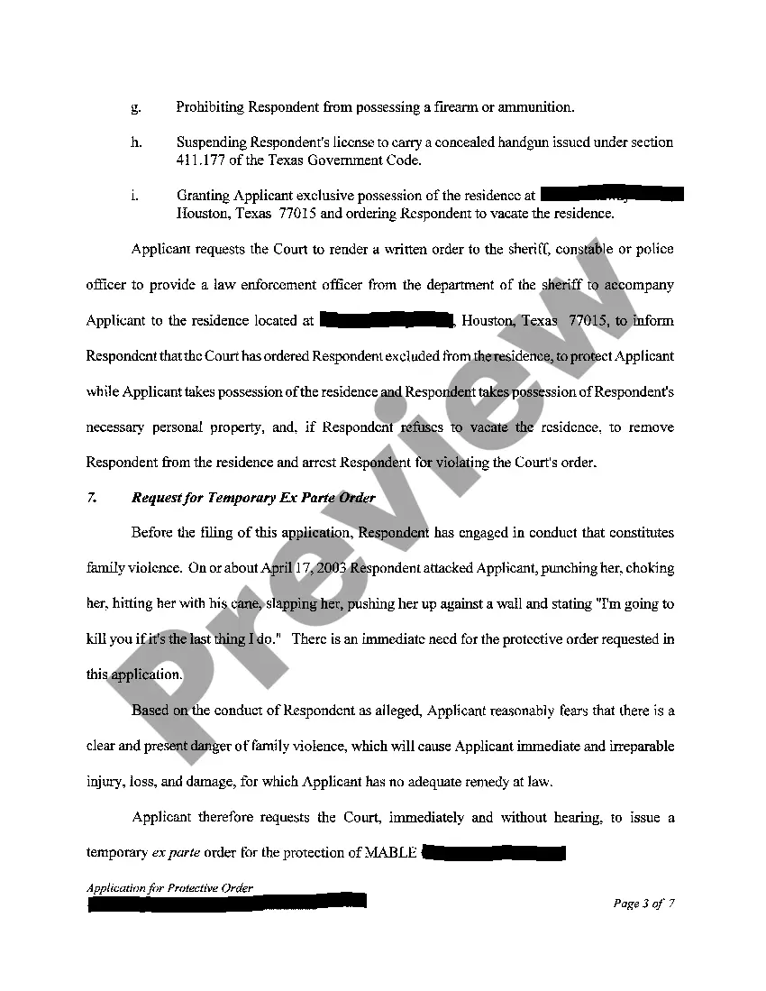 Get A03 Application for a Protective Order Preview A03 Application for a Protective Order