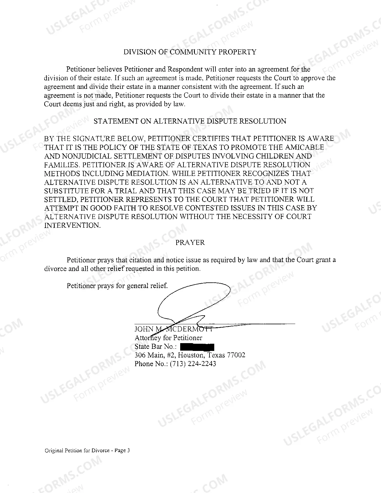 Preview Original Petition for Divorce