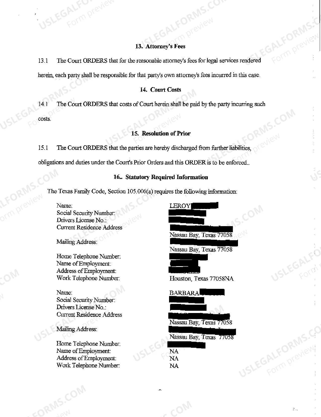 Preview Agreed Order to Appointment of Managing Conservator for Child