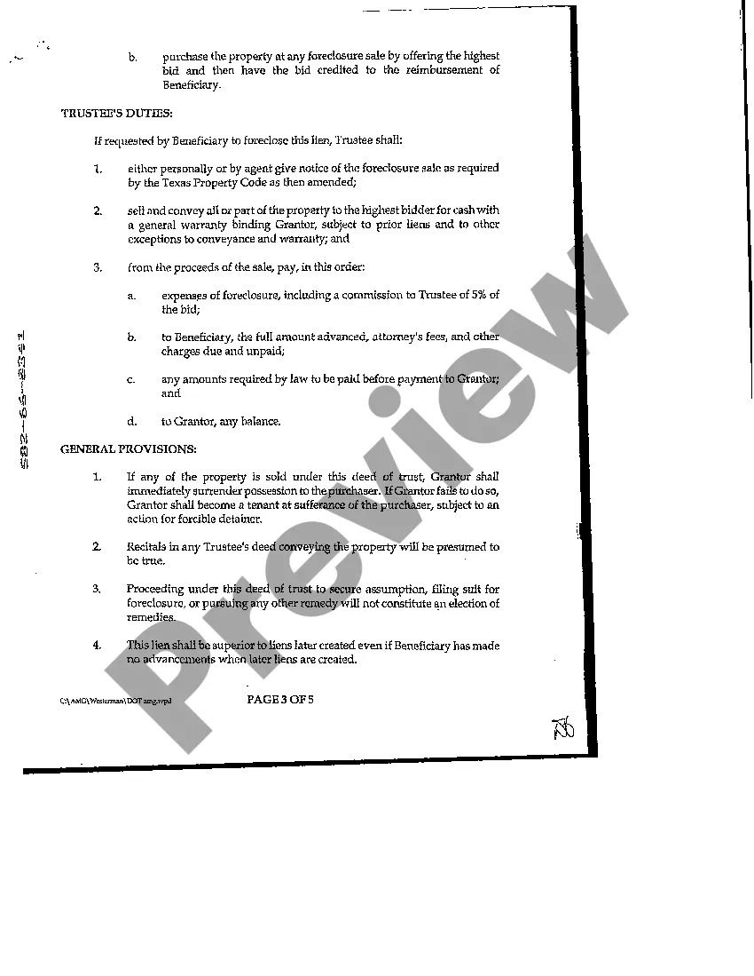 Preview Deed of Trust to Secure Assumption