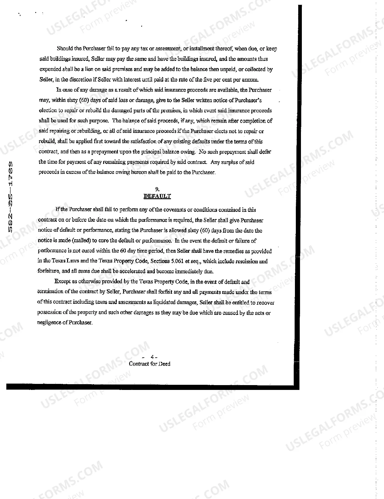 Preview Contract for Deed