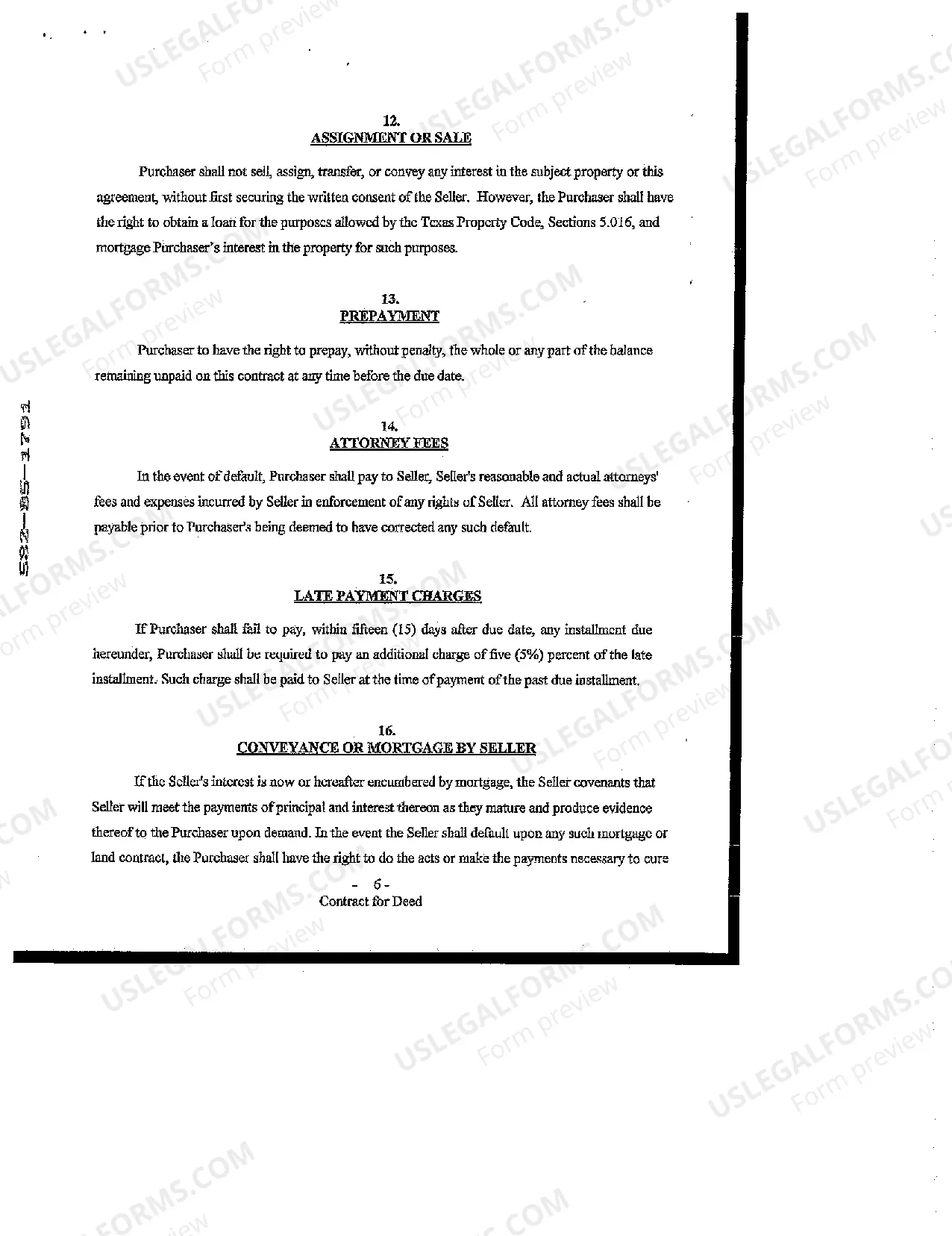 Preview Contract for Deed