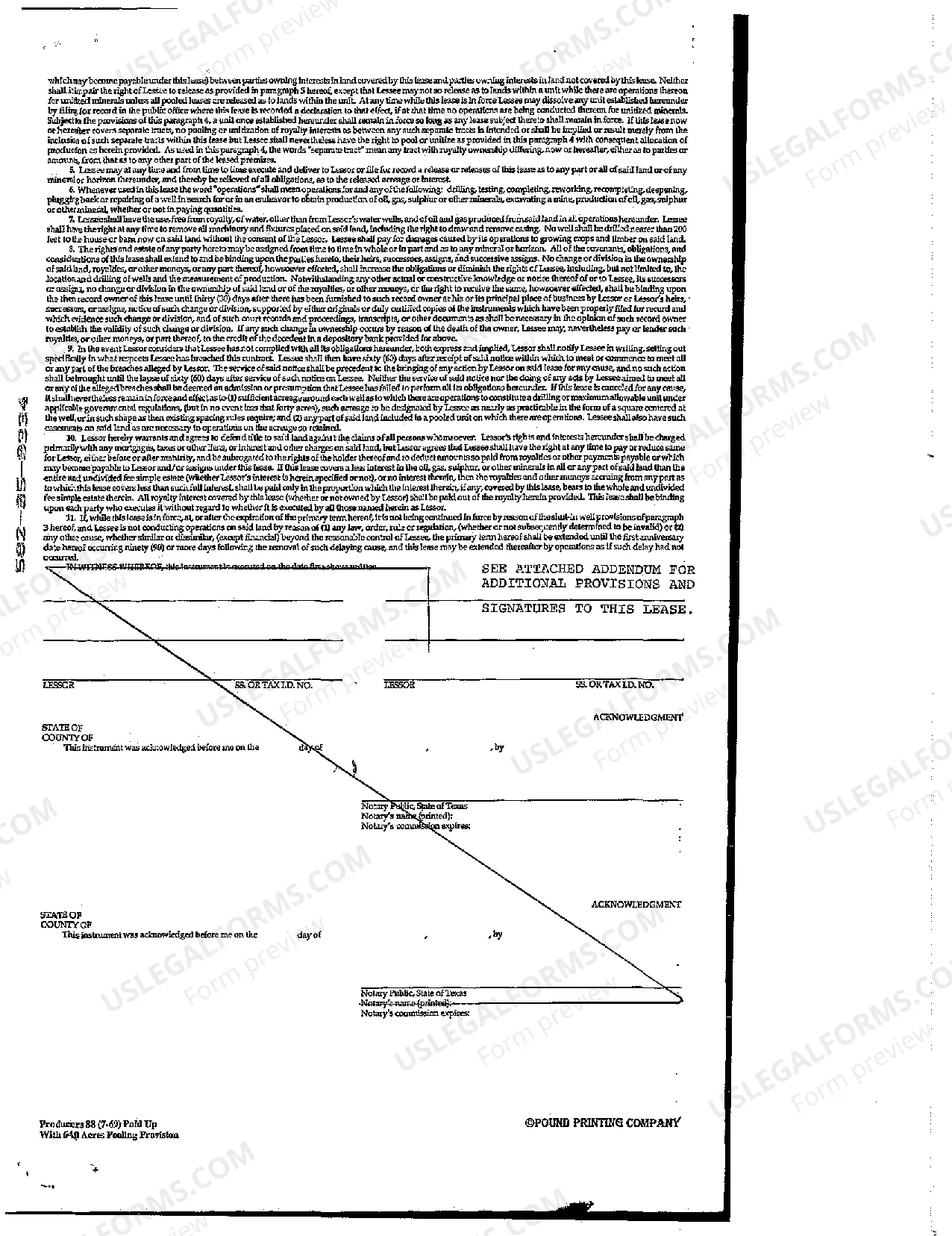 Preview Oil, Gas, and Mineral Lease