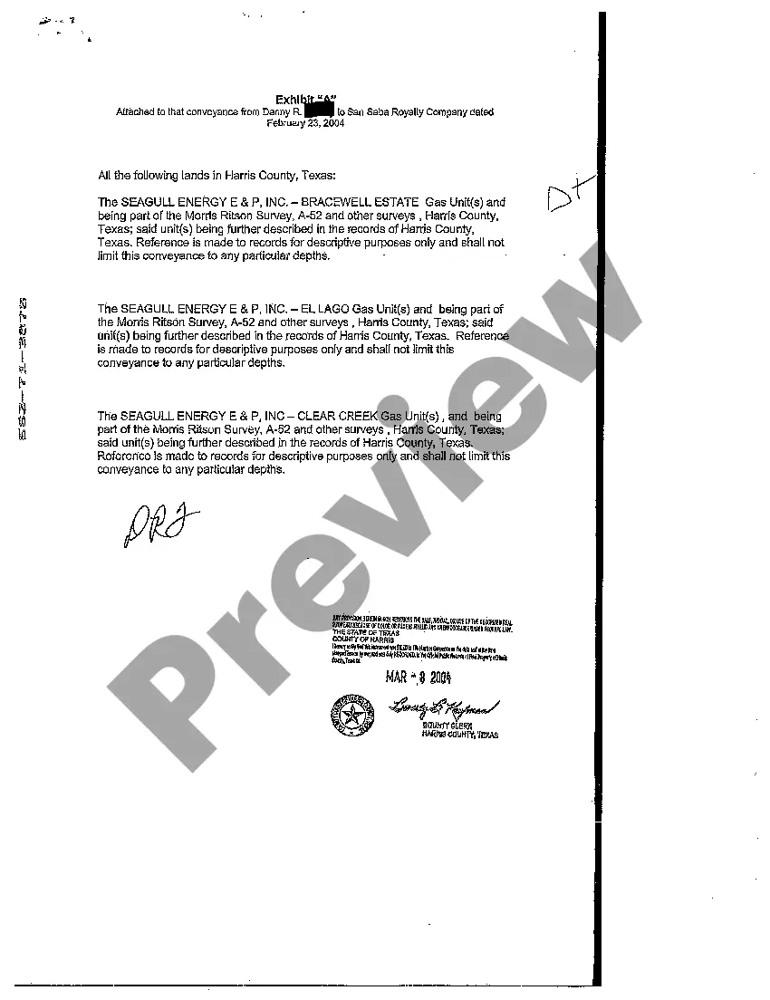 Preview Mineral, Royalty, and Overriding Royalty Conveyance Deed