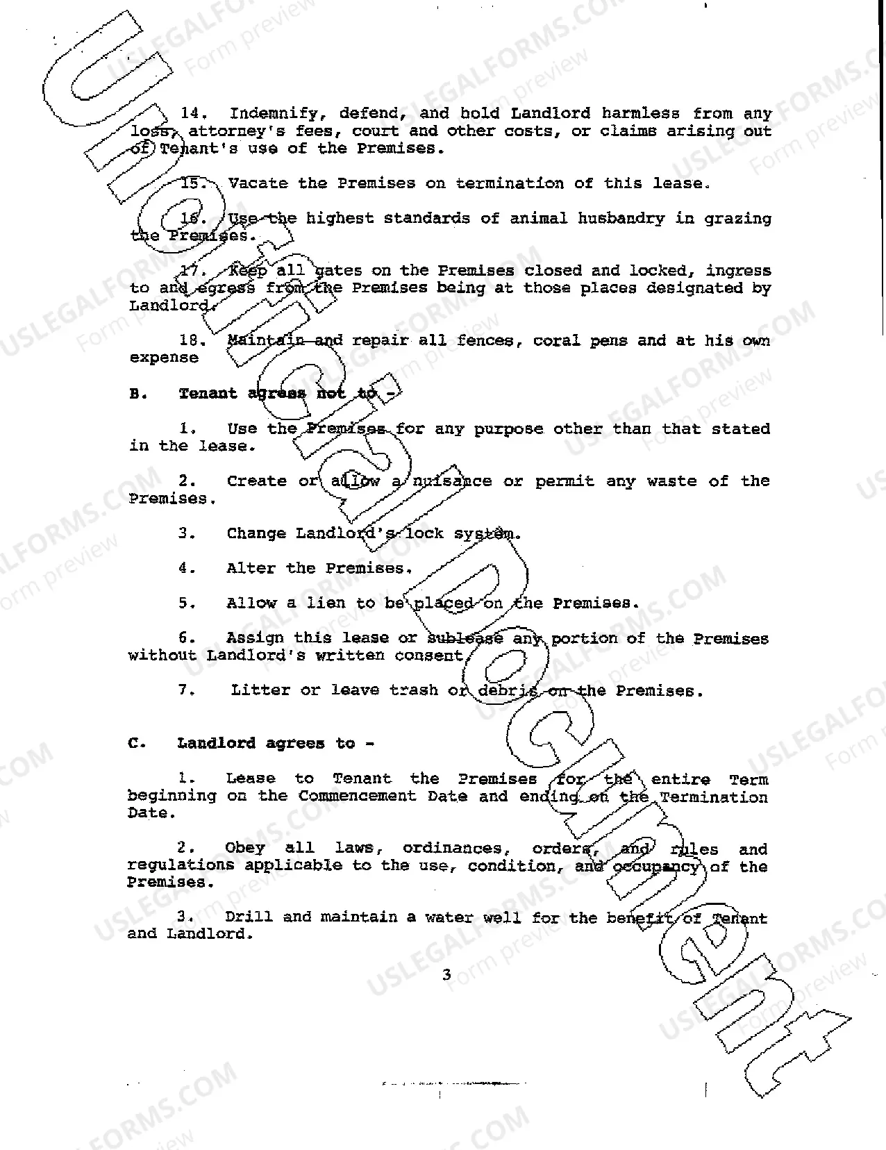 Preview Clauses and Covenants incorporated into Lease Agreement