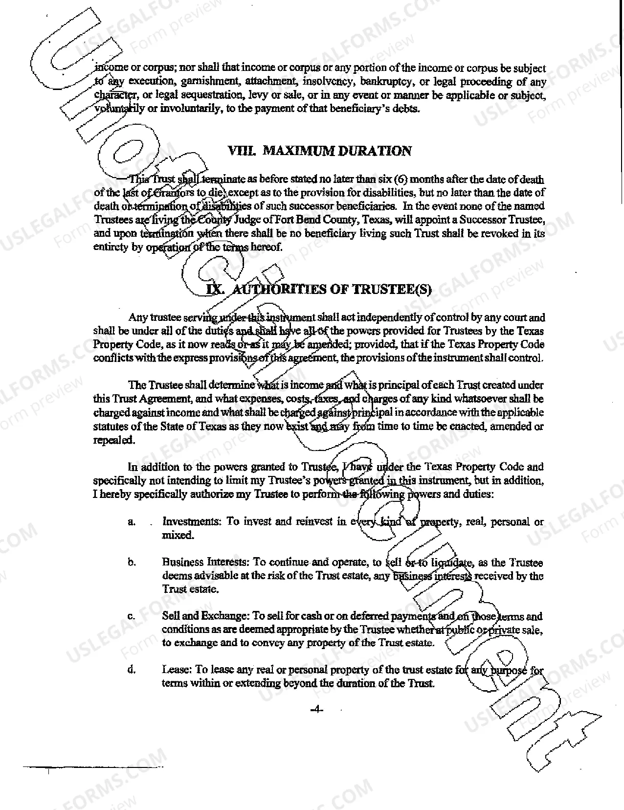 Preview Inter Vivos Trust