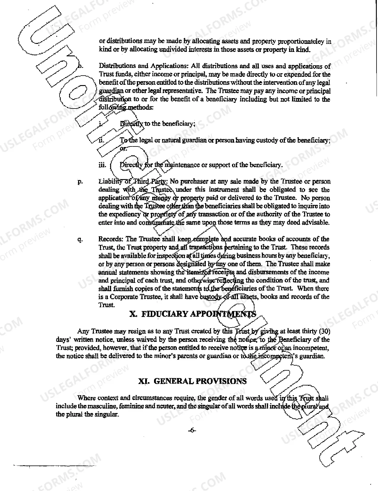 Preview Inter Vivos Trust