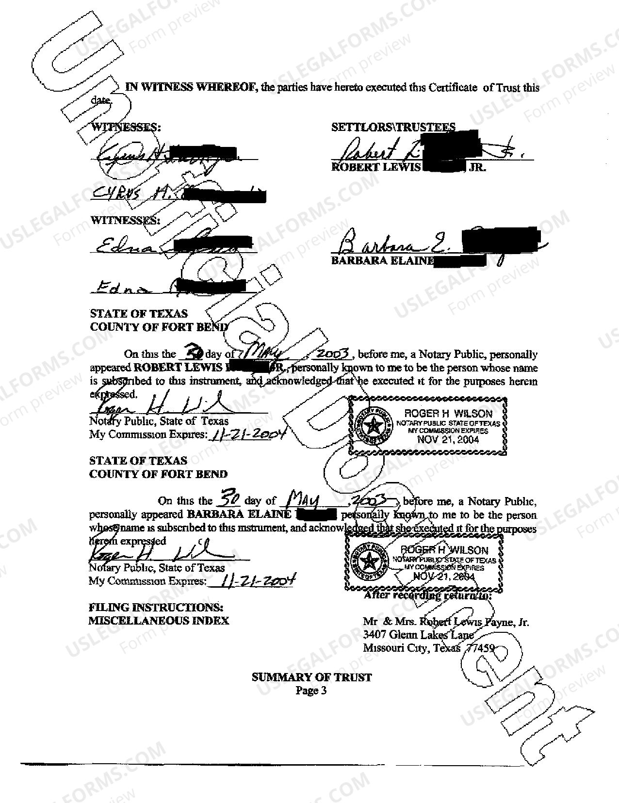 Texas Revocable Living Trust With Pour Over Will | US Legal Forms